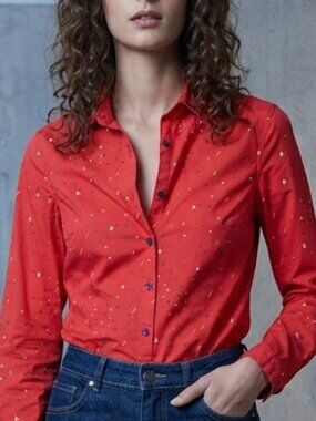 Vintage 90s agnes b Sport b. 100% Cotton Button Down Shirt Size XS